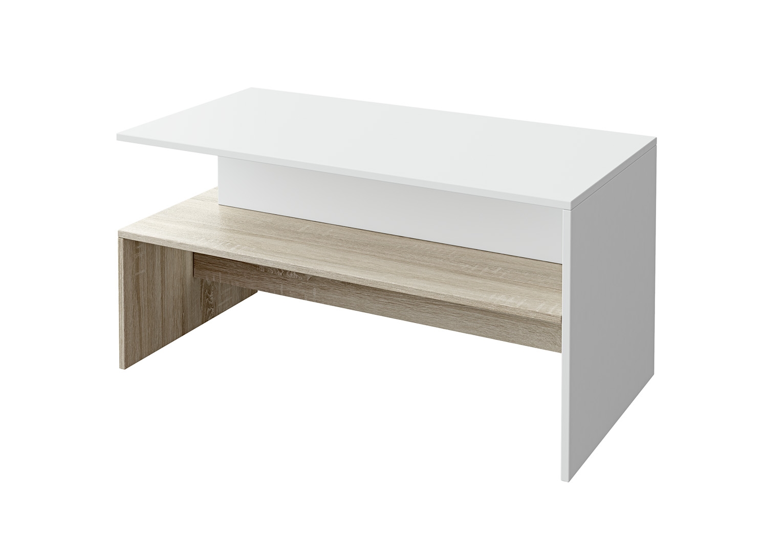 Τραπέζι σαλονιού Maria Λευκό/Σόνομα, 50/100/50, Genomax